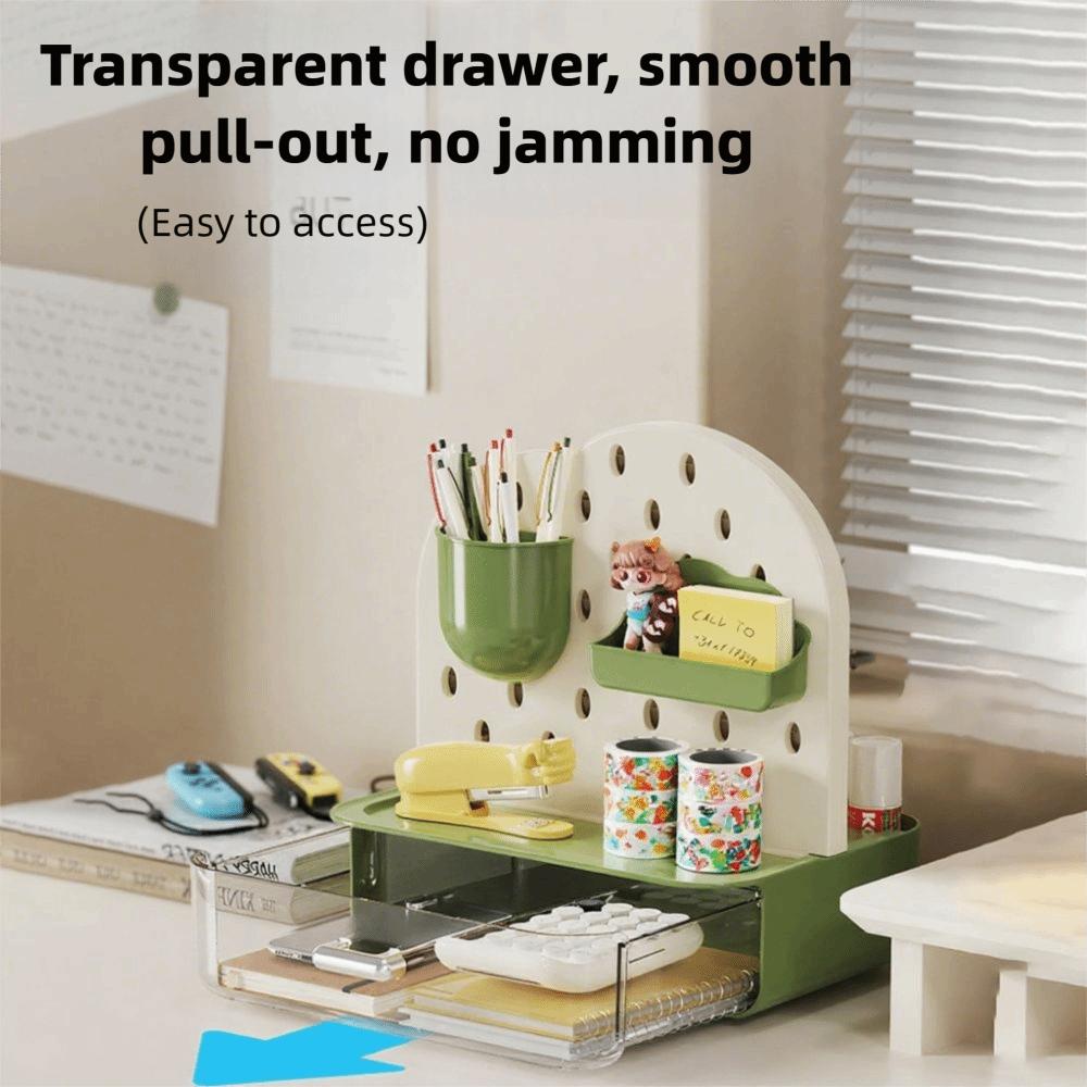 With Drawers Cave Board Stand Multifunctional Desk Organizer Space Saving Pen Holder  Workstation