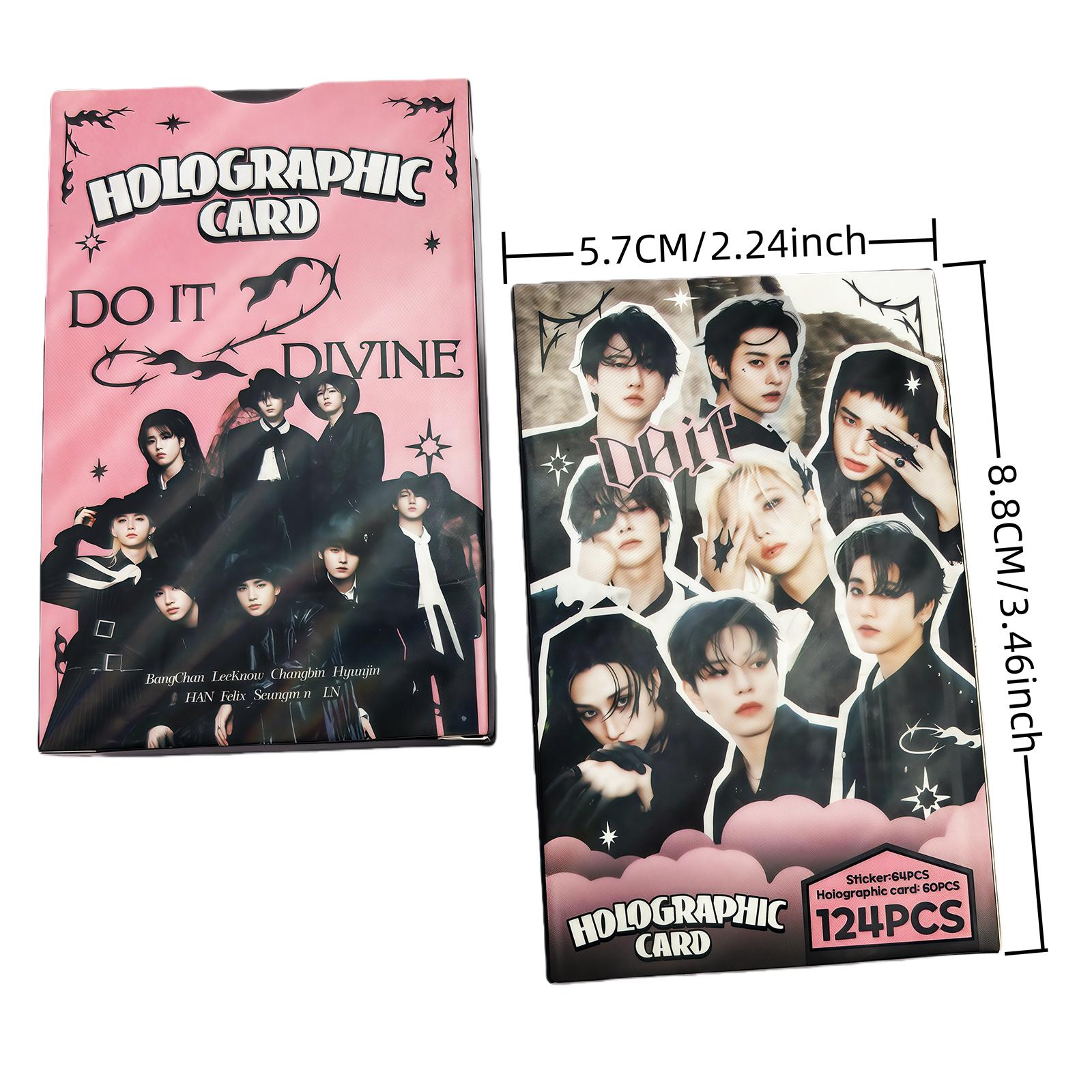 Felix 60+64PCS/KIT KOREAN POP STRAYKIDS Hyunjin Bang Chan high-Definition Photo Cards, Decals, Collector-Worthy LOMO Cards Fans Presents 8cm