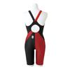 MIZUNO STREAM ACE Half Suit Size FINA Swimming for Competitive Swimming and Challenge Women's (Masters Back) N2MG2740, Black/Red, L, (International