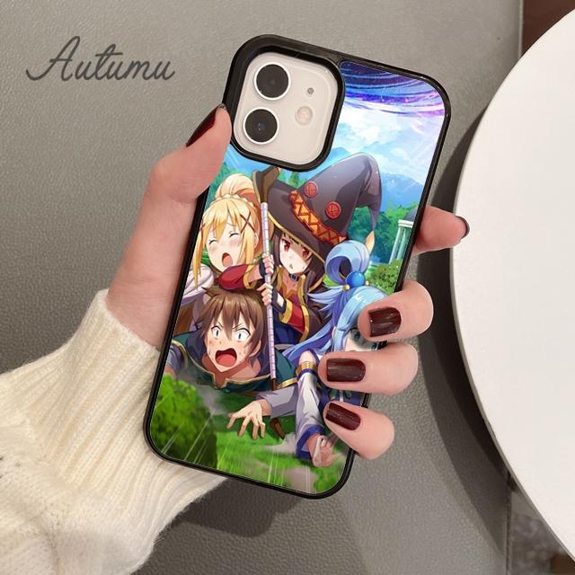 Anime megumin konosuba Etui na telefon dla iPhone 11 12 13 14 Pro Max mini X XR XS SE 2020 5 6S 7 8 Plus Samsung Galaxy S21 S22 Pokrowiec
