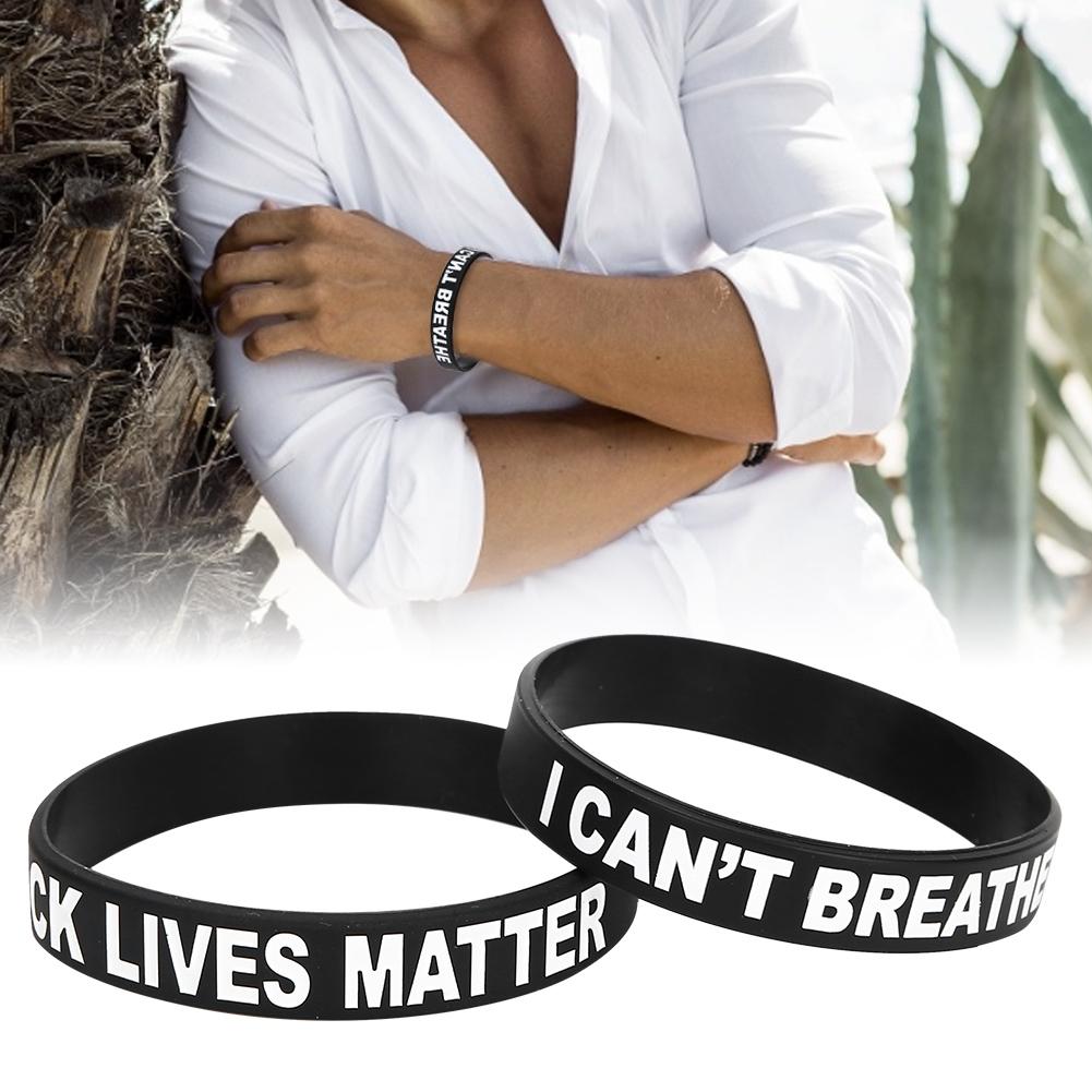 2pcs Silicone Wristband Unisex Special Letter Decor Bracelet for Women Men