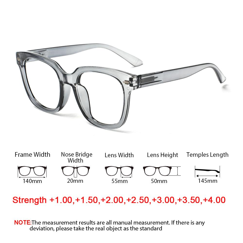 TUREZING Presbyopia Eyeglasses Metal Hinges Diopter Eyeglasses for Ladies Stylish Square Shaped Premium Grade Clear Frame for Gentlemen