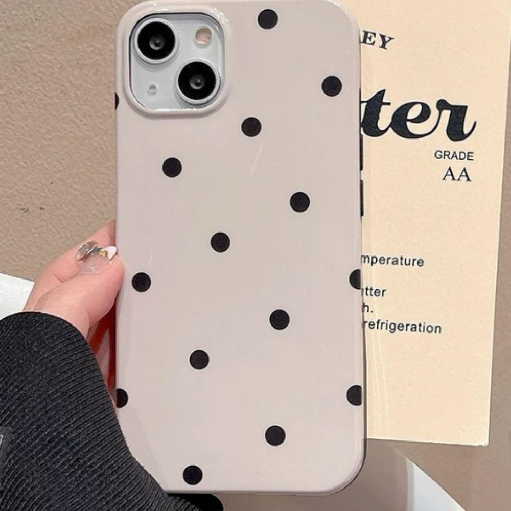 Korean polka dot is suitable for Apple 17 mobile phone case, new iphone16 women's polka dot anti-drop all-inclusive edge soft case