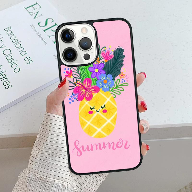 Kawaii Pineapple Art Phone Case For iPhone 17 Air 15 16 16e 14 13 Pro Max Coque 12 11 Pro Max PLUS Mobile Fundas Cover