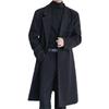 Herren Woll-Windbreaker im koreanischen Stil: Lässiger lockerer mittellanger über das Knie gehender Mantel für Herbst und Winter