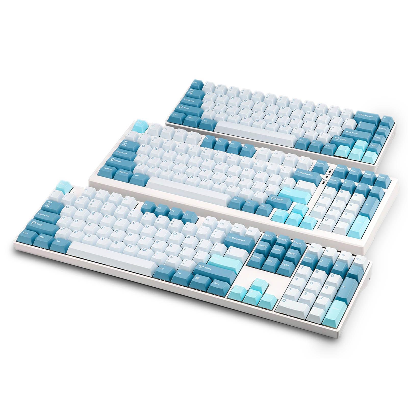 

Колпачки для клавиш Двухцветные вставки 152Keys Keycaps Set Cherry Profile White Blue для игровых механических клавиатур Switches Caps