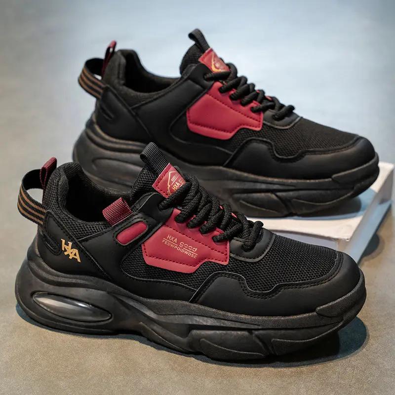 

Новые мужские всесезонные туфли с цветными блоками и толстой подошвой для улицы, легкие и модные мужские повседневные спортивные туфли 44 чёрный