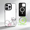 C-Cute cat man Phone Case For iPhone 17 16 15 14 13 12 Pro Max Plus for Mirror Wireless Magnetic Cover