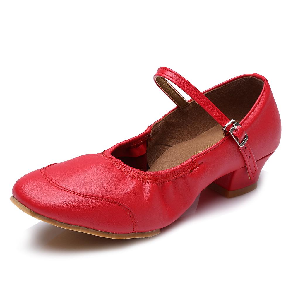 Neue Square Dance Schuhe Damen Moderne Stepp Latein Tanzschuhe für Damen Jazz Lederschuhe Mittlerer Absatz