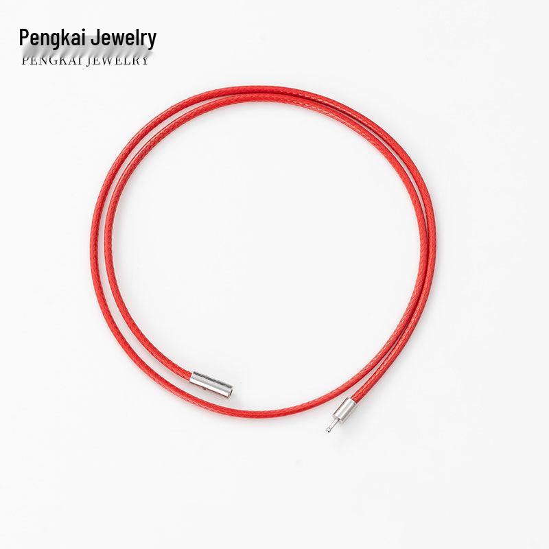 

3.0 Зашифрованный шнур для ожерелья с застежкой-кнопкой - Корейский воск, Черная кожа, Унисекс шнур для подвески для DIY ювелирных изделий. Cord 3.0 thickness (buckle 4.0) 50cm length