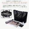 Women's Tote Bag, A4 Size, Large Capacity, PU Leather, Lightweight, Shoulder Strap, Zippered, Simple Design, Black, Perfect for Commuting or School