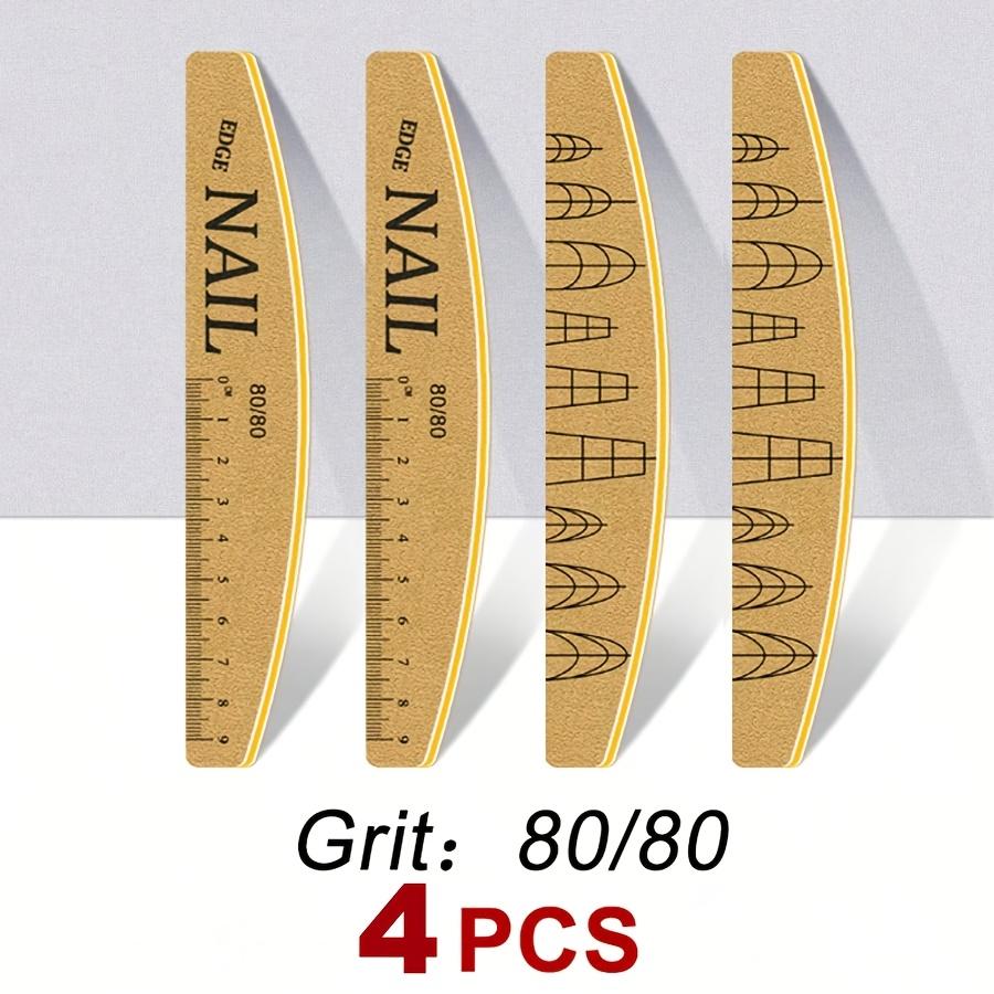 2/3/4 Pcs Washable Sponge Nail Files with Scale, Double Sided 80/80, 100/180, 180/240 Models for Nail Shaping and Polishing