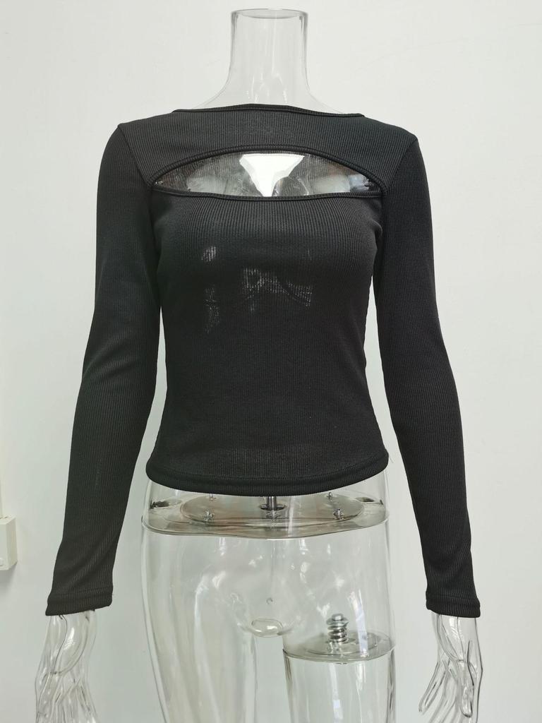 Women's Spring 2026 Hollow Short Sleeve Slim Fit Top