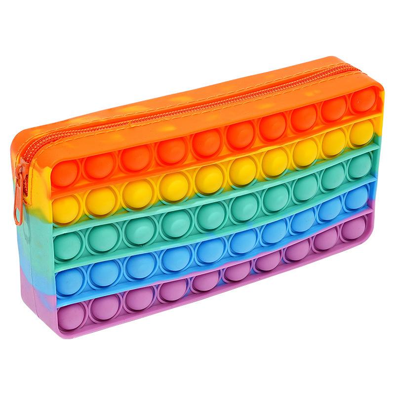 Fidget Pencil Case Stationery Storage Bag Sensory Silicone Bubble Stress Relief Toys School Season Gifts Classroom Supplies