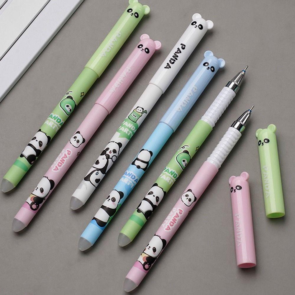 24PCS/Set 0.5mm Erasable Pen Black/Blue Ink Sign Pen Cartoon Ballpoint Pen  Students