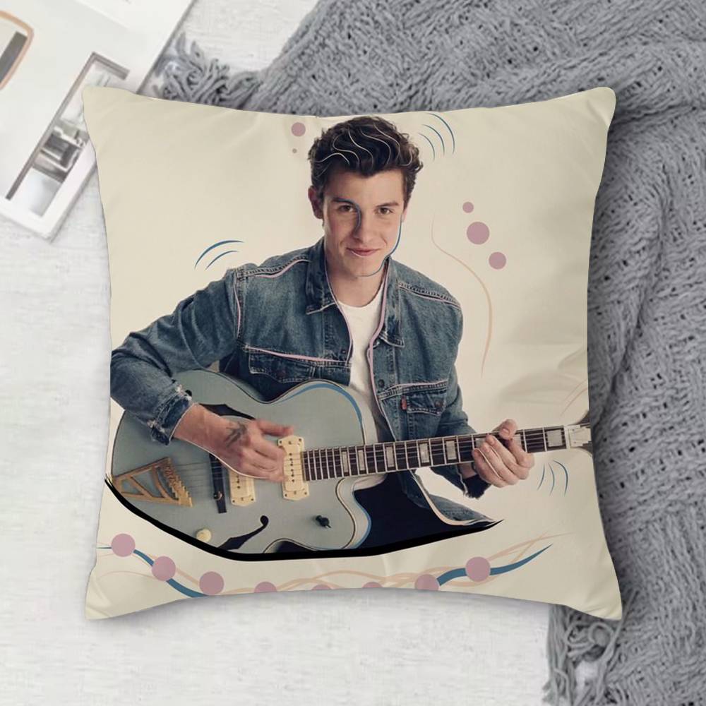 SShawn Mendes Doublesided Printed Square Decorative Cushion Cover for Sofa Living Room Home Decor