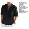 Yousheng Men Shirt Stand Collar Roll-up Long Sleeve Pullover Tops Pure Color Loose Fit Casual Shirt Travel Party Daily Wear