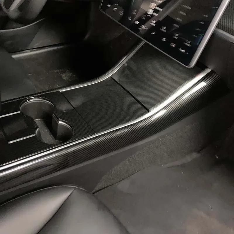 Center Console Panel Trim For Tesla Model 3 2017-2020 ABS Decor Modification Accessorie Not Affect Central Control Push-pull Use