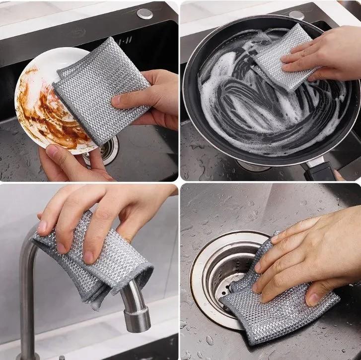 Steel Wire Cloth, Kitchen Cleaning Special Steel Wire, Metal Wire, Non Stick Oil Brush, Pot Cloth 12pc