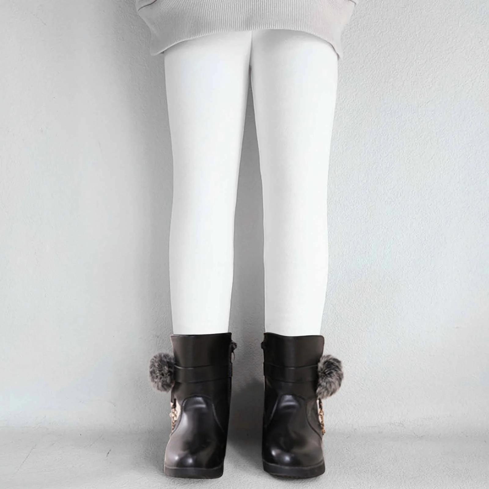 

Children s Fashion Solid-Colour Fleece-Lined Thermal Trousers Versatile Base Layer Trousers 150