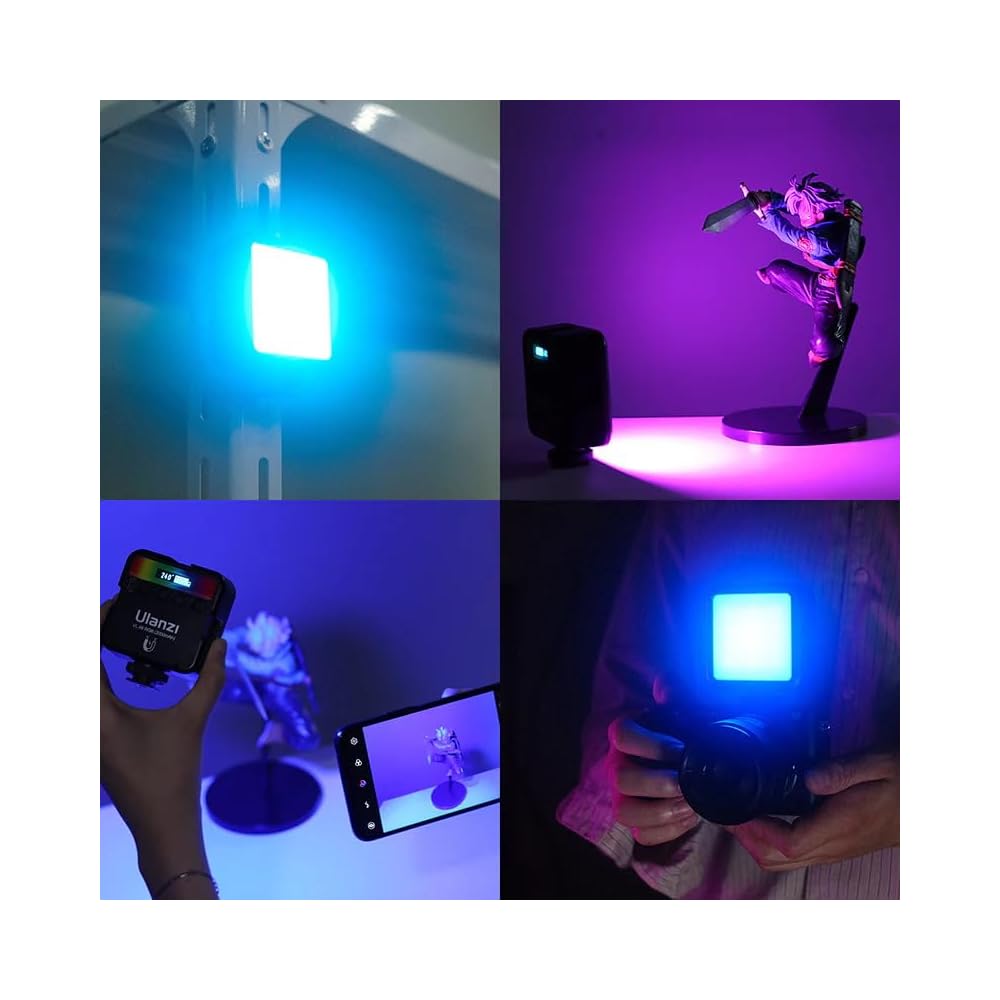 Ulanzi VL49 RGB Foto-Licht LED Video-Licht mit Mini-Stativ, Kompakt, Magnetisch, 2500K-9000K Farbtemperatur, USB-C Wiederaufladbar, für Selfies und Pr