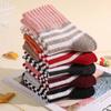 5/10 Pairs Comfortable Casual Autumn Winter Women's Solid Color Mid Calf Loop Socks Women's Thickened Fleece Lined Warm Rabbit Wool Socks