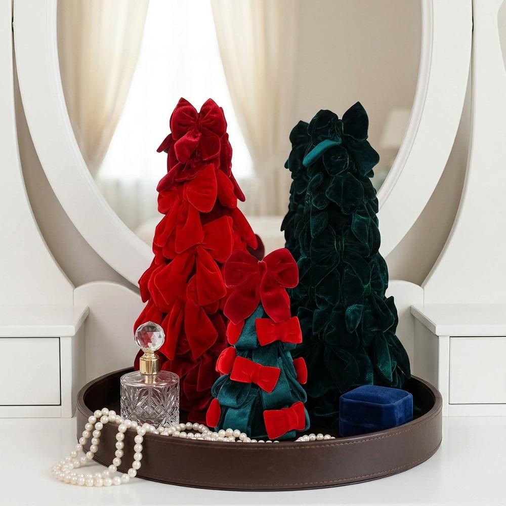 Handmade Craft Christmas Ornament Velvet Bow Christmas Tree Decor Hanging Pendant  Christmas Decor