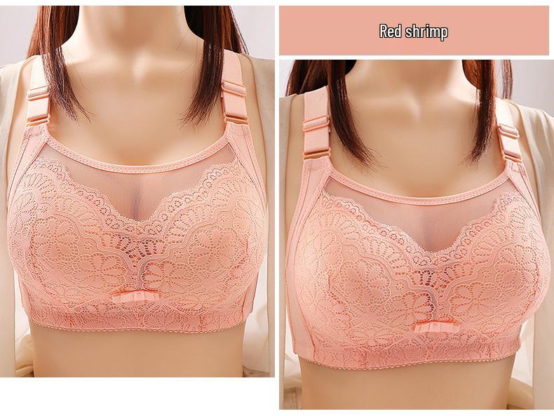 2024 Plus Size Lace Bandeau Bra with Side Support – Minimizes Big Bust for Moms