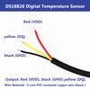 DS18B20 Digital Temperature Sensor with G1/2" Thread Probe Diameter 8mm PVC 3-Core Wire SUS304 Stainless Steel Shell L30-200mm