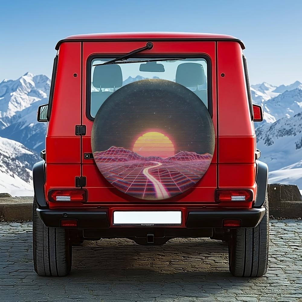 1pc, Universal 14-17 Inch Cyber Mesh Sunset Highway Trendy Tire Cover, Suitable For Off-Road Tank, Performance SUV, Hardcore Rid