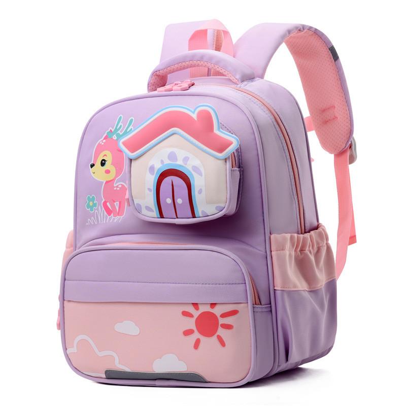 Adorable Animal Print Kindergarten Backpack For Boys And Girls 2024 Large Capacity Cute School Bag Breathable Oxford Cloth