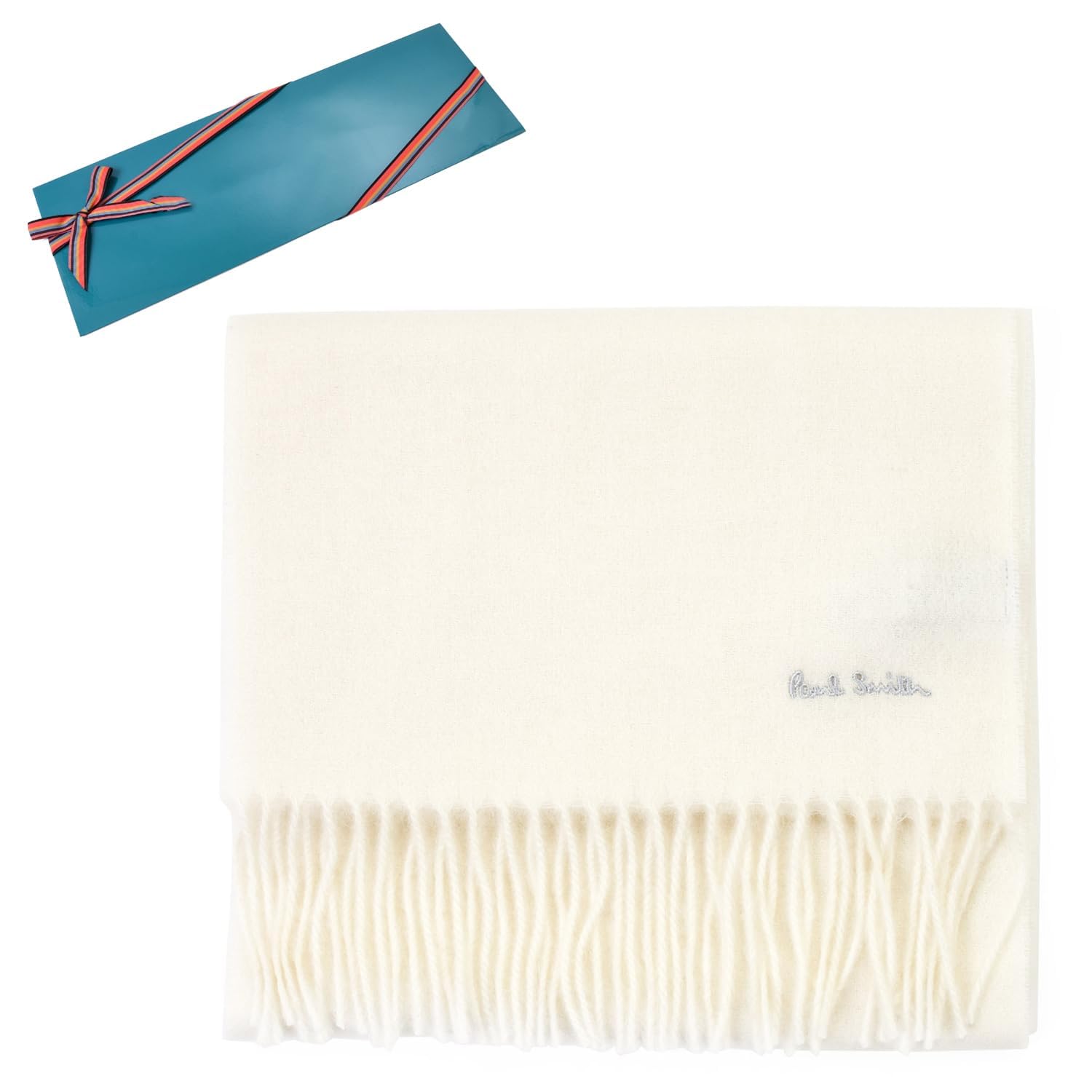 

Paul Smith Lambswool Gift 166x26cm No 100% Scarf/Stole, Wrapped/Personalized, Unisex, Embroidered, (White (01), Personalization) [Used]