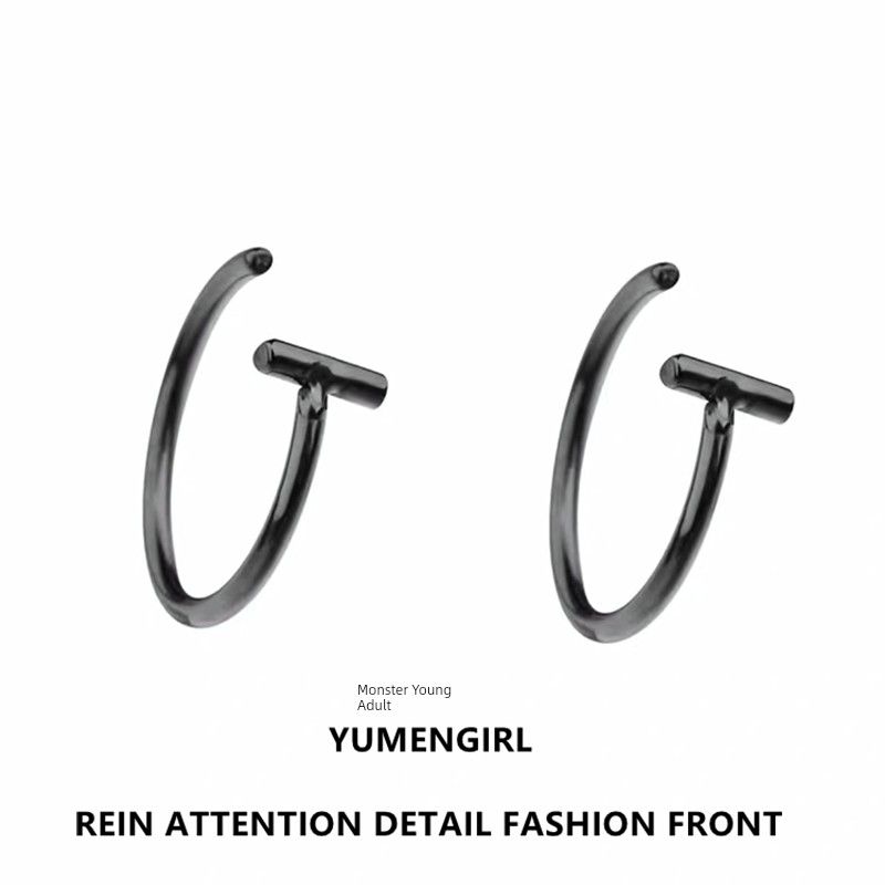 Cool ~ Y2g European and American Culture Titanium Steel Non-Punching Fake Labret Punk Hole-Free Perforation-Free Non-Piercing Lip Ring