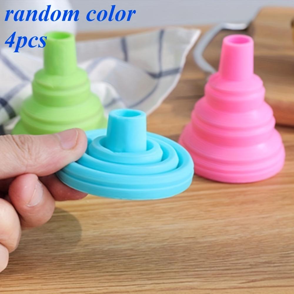 3PCS Collapsible Silicone Funnels, Flexible Foldable Kitchen Tool for Liquid Transfer 3PCS