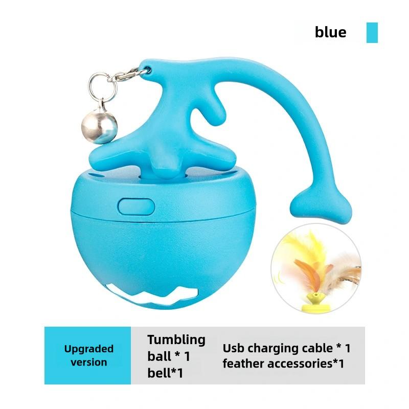 

Умный мяч для питомца, катящийся шар Fishbone USB, светящийся электрический мяч для кошек, забавная палочка для отдыха, аксессуары для домашних животных