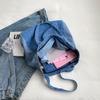 New Casual Denim Bag Women Large Capacity Shoulder Bag Letter Embroidery Denim Tote Bag