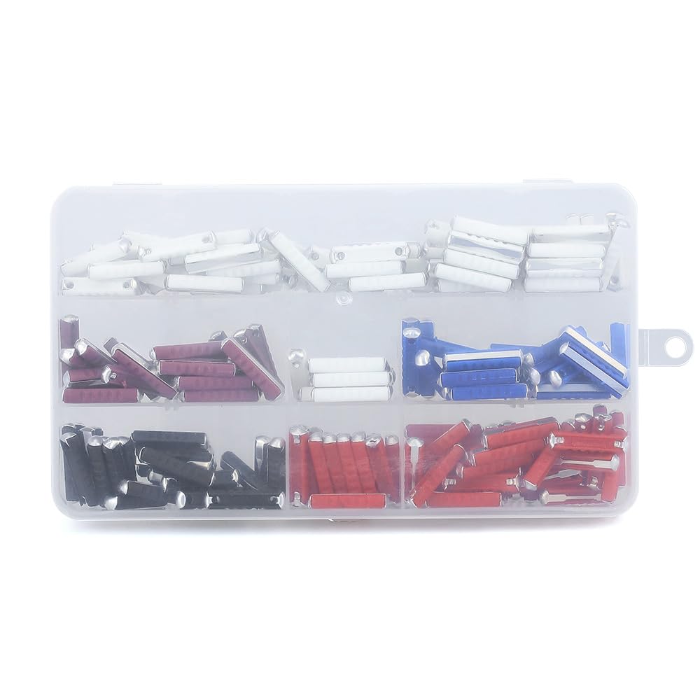 Glvaner 200pcs European Fuse Car Fuse 5A 8A 16A 25A 40A Kit Car Fuse
