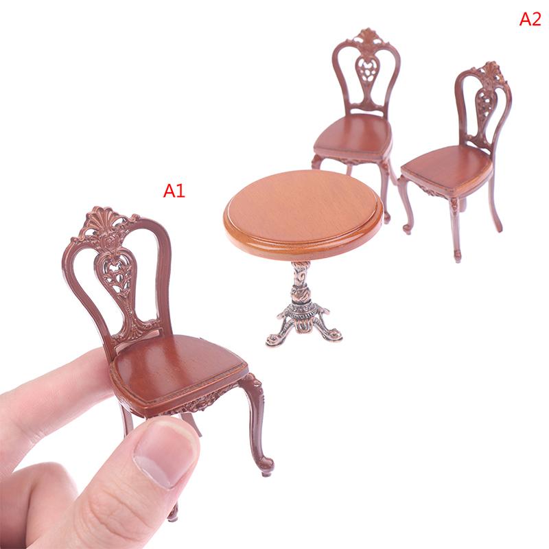 1/12 Wood Dollhouse Miniature Wooden Furniture Miniature Round Stool/Table
