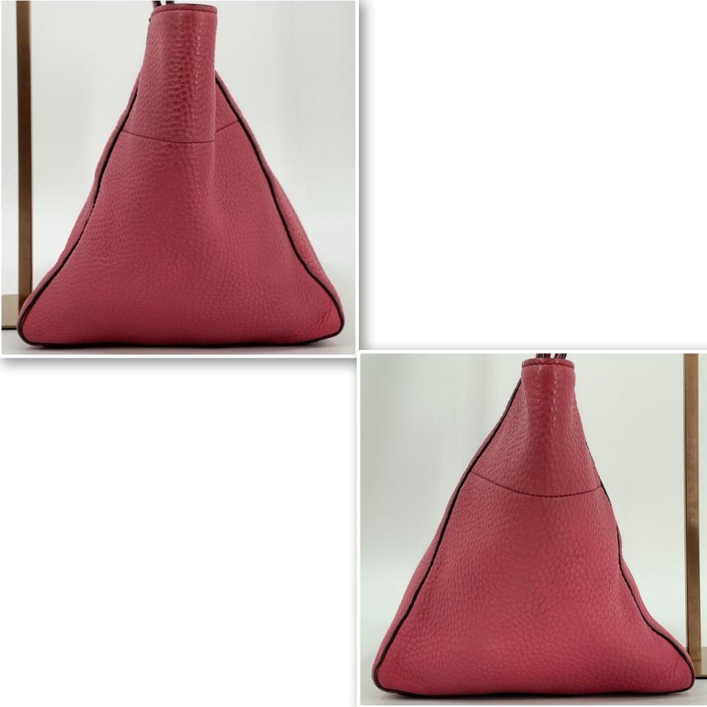 Prada Vitello Dino Skóra Licowa Torba Do Ręki Tote Na Ramię BR5092 Różowa Płytka z Logo Trójkątnym Biała Metka