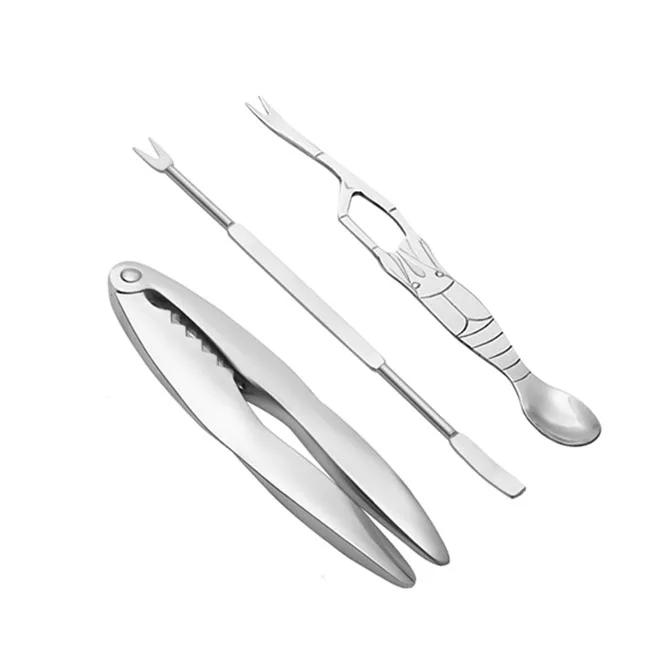 Seafood Tool Sets Crab Crackers Picks Spoons Set Stainless Steel Crab Peel Shrimp Tool Lobster Clamp Pliers Clip Pick Set
