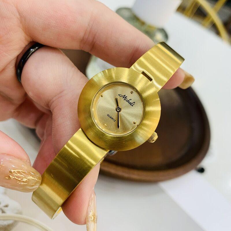 Ladies Watch High-End Gold Bracelet Watch 2-Pin Simple Ultra-Thin Women S Watch Small Dial Personalized Watch