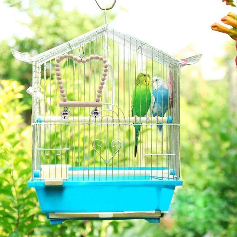 8-teiliges Vogel-Trainings-Papageien-Kauspielzeug Sicheres Material Schaukel Leiter Sitzstange Hängematte für Wellensittich Nymphensittich Mini-Ara Top-Angebot
