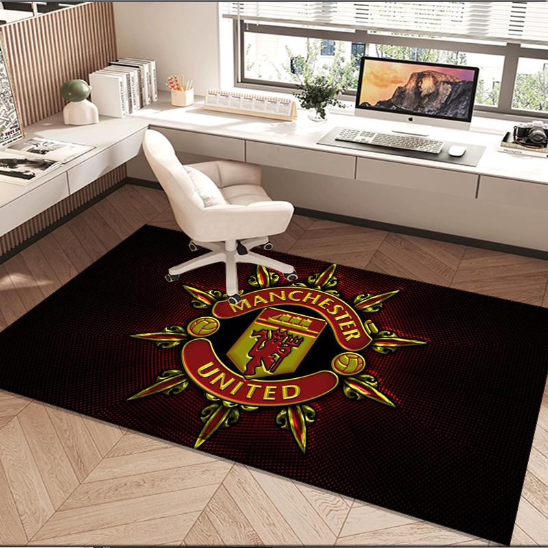 1PC rug Flaming Manchester Crest Carpet, Chair Rug,Area Rug for Office Bedroom living rooms bedroom, Doormat decor Christmas fan gifts