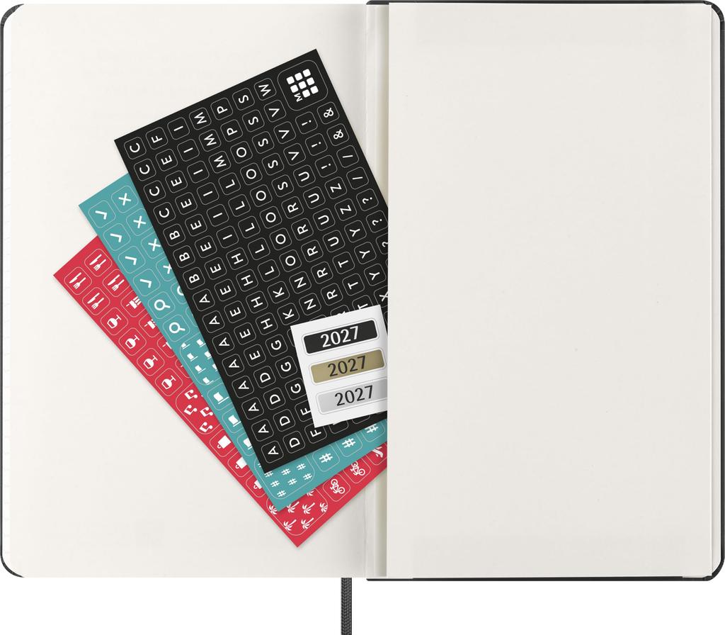 Moleskine 2027 January 12 Pro Large Size x Black DHB12PRO3Y27 Planner, Start, Months, Vertical, (13cm 21cm), Hardcover,