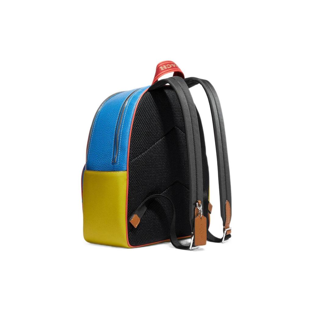Coach Court 27 Silver Letter Logo Zipper Closure Pebble Grain Leather Backpack Women Backpack White CJ597-SVCAH