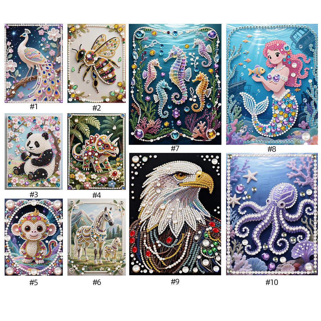 Animal Special Shaped 5D DIY Partial Drill Pearl Gem Diamond Art Painting Kit Home Decor Diamond Dots Pearl Gem Painting 30x40cm