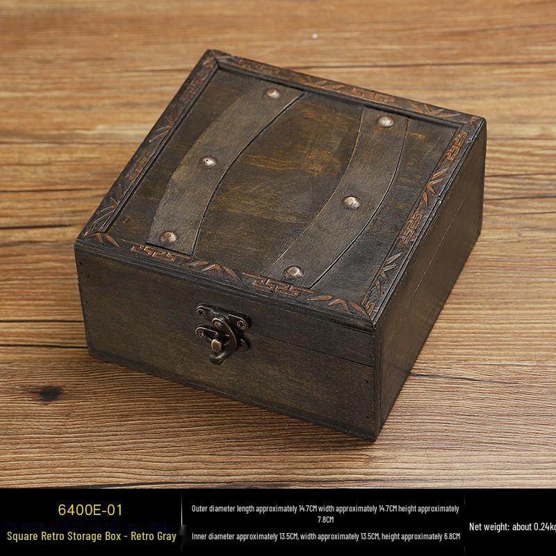 Chinesische Retro 8cm Holzschmuckschatulle - Vintage Klassisch Antik Kleine Schachtel