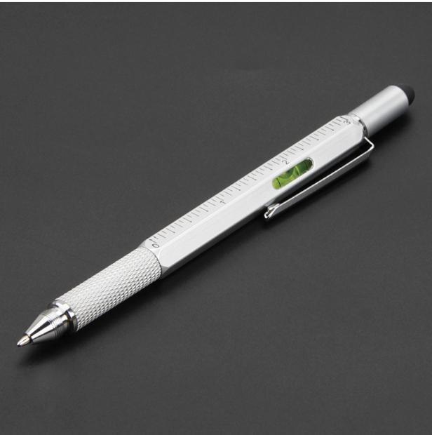 With Screwdriver Ruler Levelgauge Refillable Ballpoint Pencil Tool 7 in 1 Multifunctional Pen Touch Screen Stylus Capacitive Pen