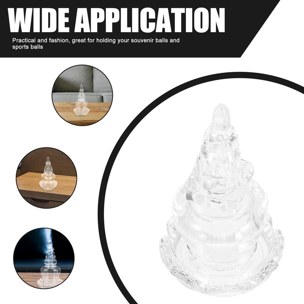 Acrylic Buddhist Pagoda Tower Ornament Home Desktop Decoration Office Vintage Acrylic Statue Delicate Buddhist