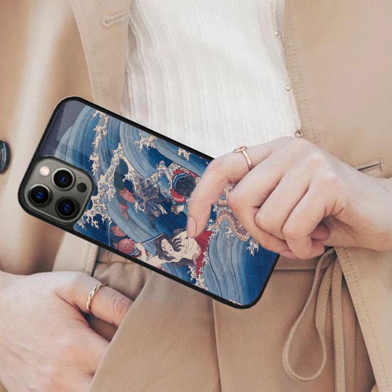 

Japanese Pub Wave Anime Art Magnetic Phone Case For APPLE iPhone 17 Air 16 14 13 12 Pro Max 15 Plus Wireless MagSafe Cover iPhone 13mini